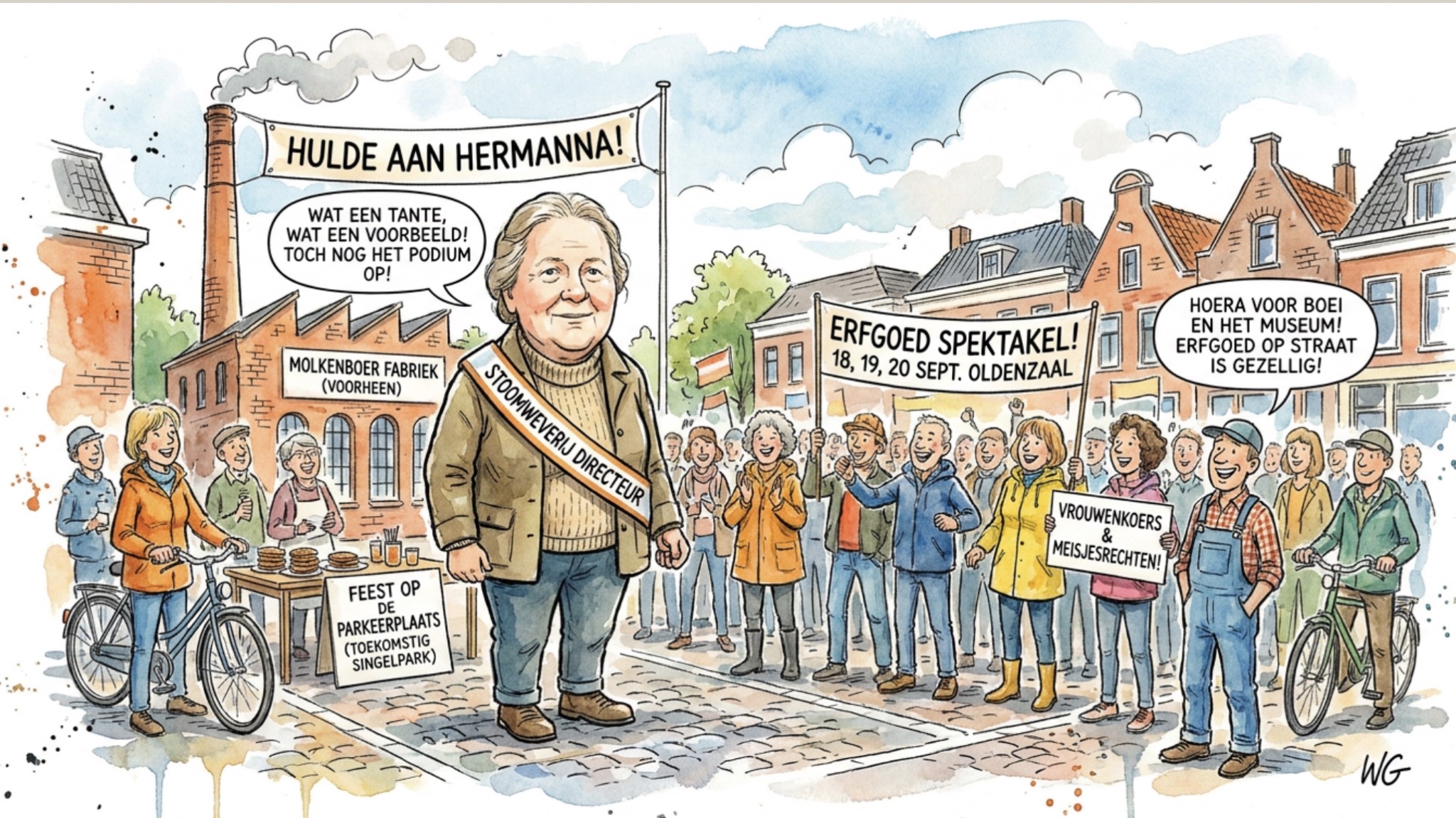 Beeld bij EEN VROUW, EEN FABRIEK EN EEN FEESTJE