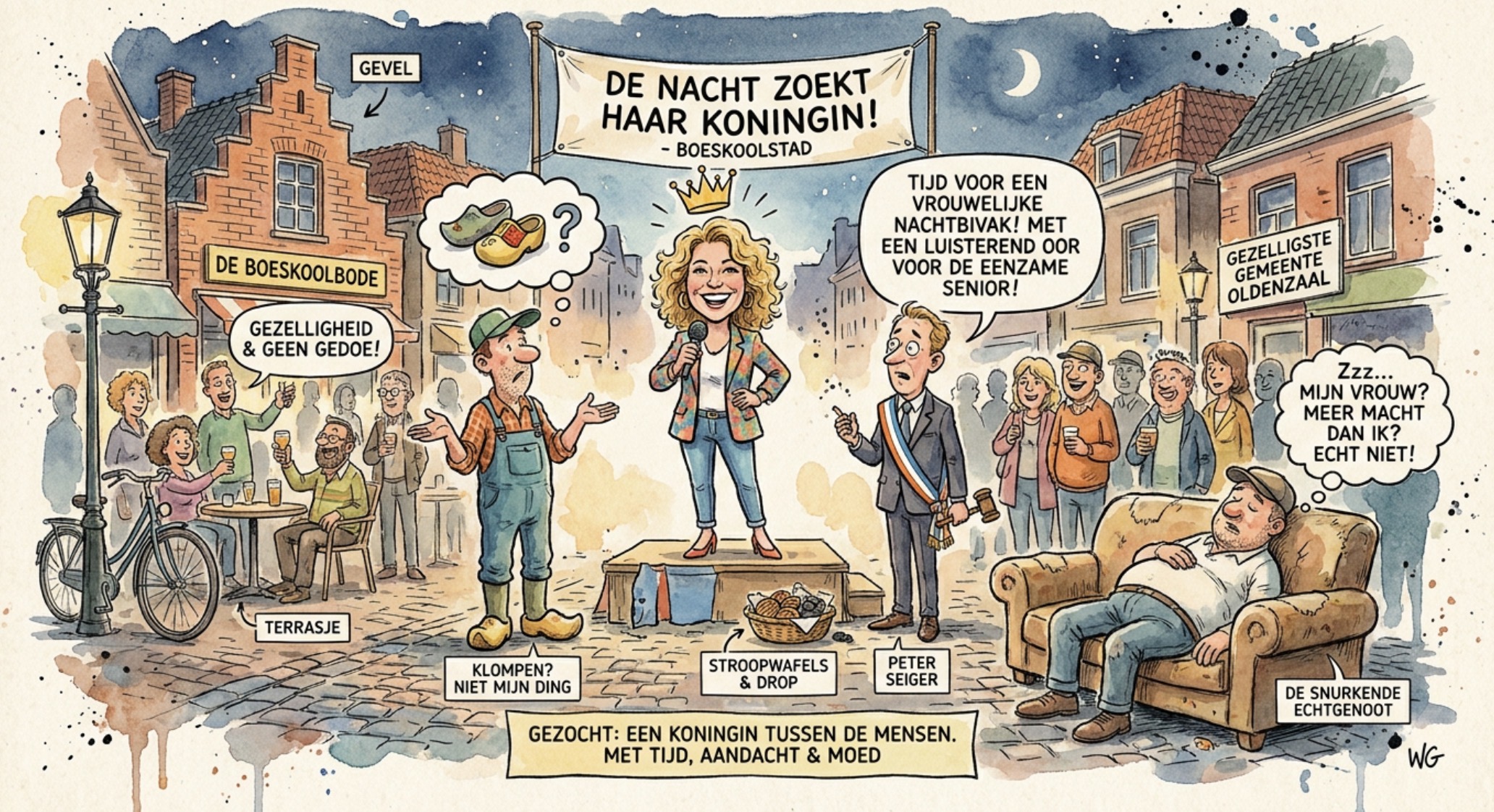 Beeld bij DE BOESKOOLNACHT HEEFT EEN KONINGIN NODIG