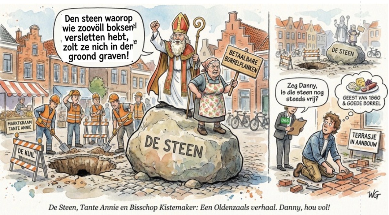 Beeld bij TANTE ANNIE’s BISSCHOP EN DE STEEN