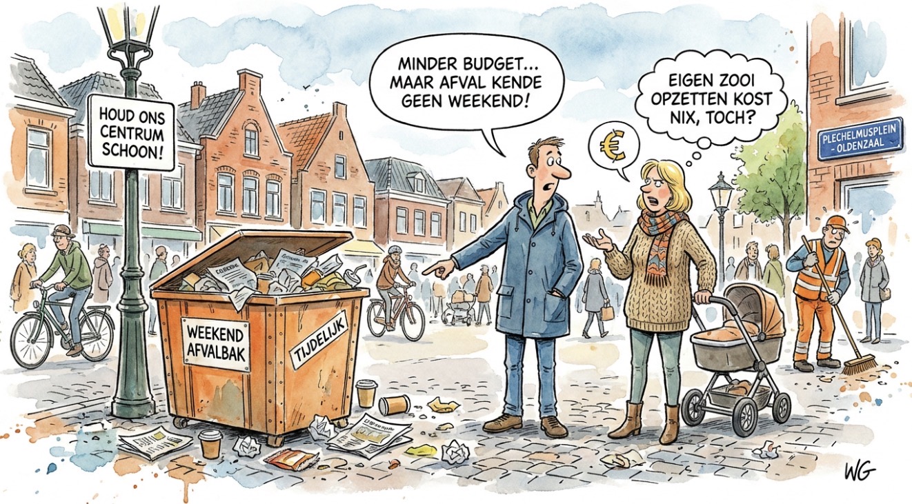 Beeld bij DE BINNENSTAD HEEFT OOK IN HET WEEKEND EEN PRULLENBAK NODIG