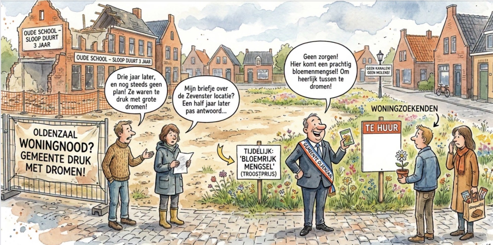 Beeld bij GRAS OVER WONINGNOOD IN OLDENZAAL
