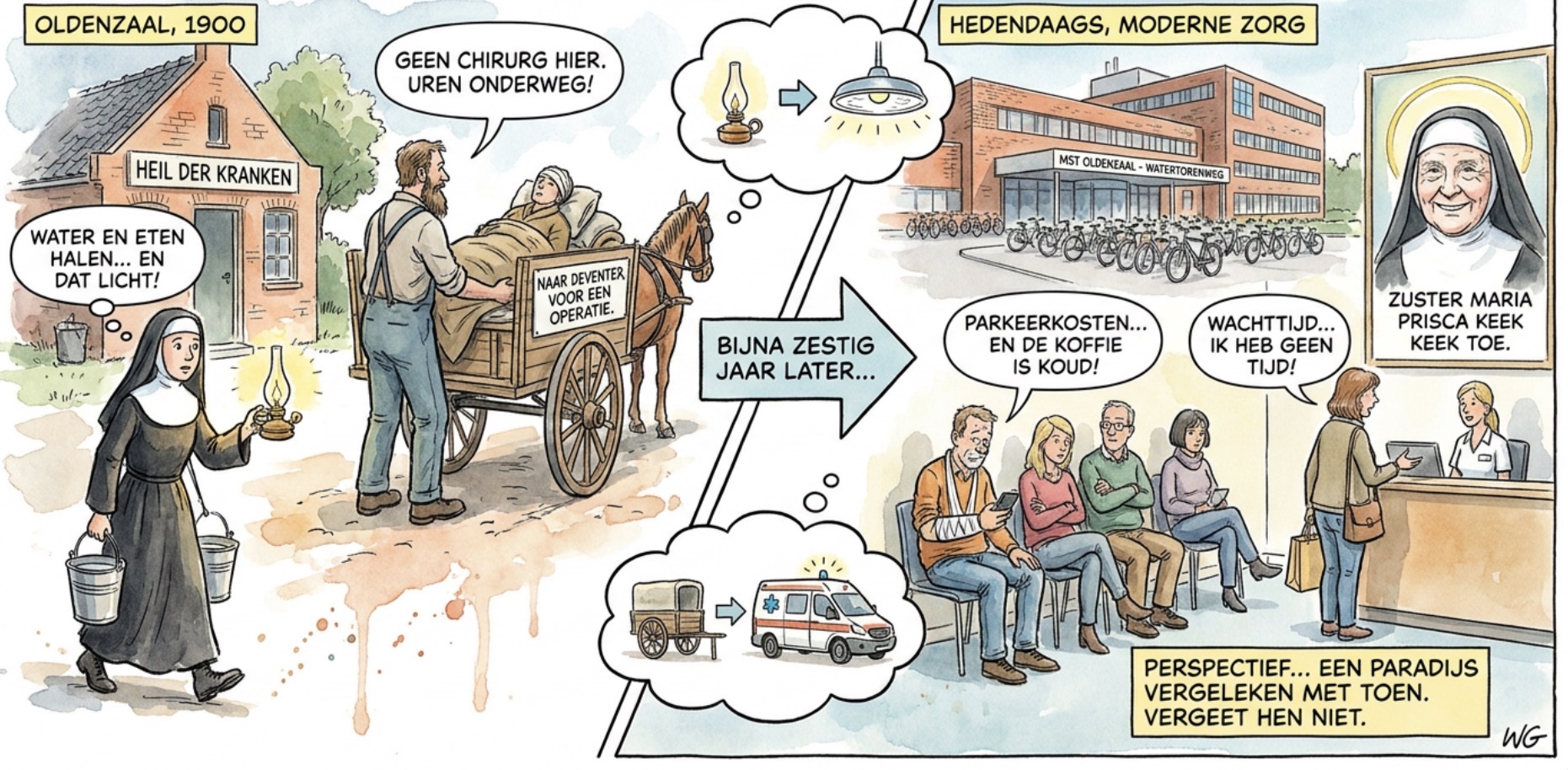 Beeld bij DE NON, DE LAMP EN DE BLINDEDARM