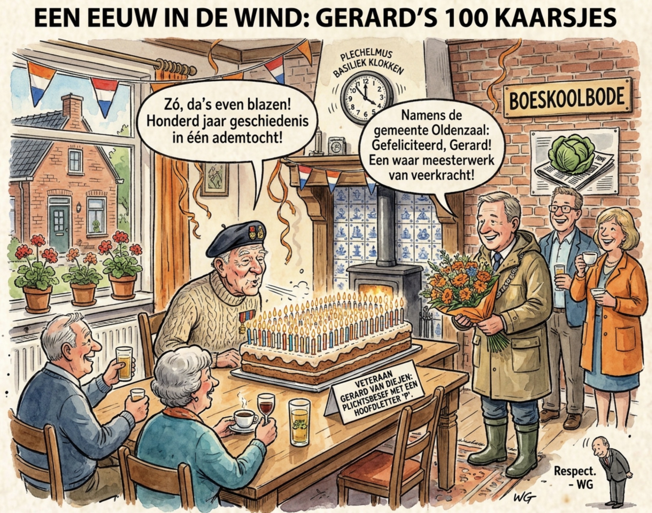 Beeld bij HONDERD KAARSJES VOOR VETERAAN GERARD